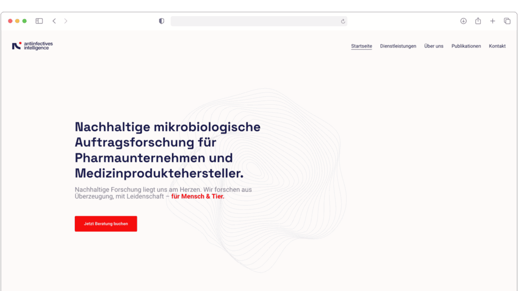 Webdesign Mockup Antiinfectives Intelligence aus Köln