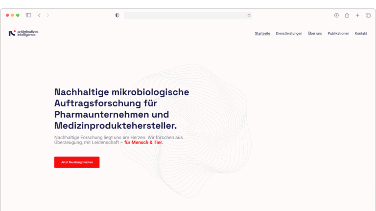 Webdesign Mockup Antiinfectives Intelligence aus Köln