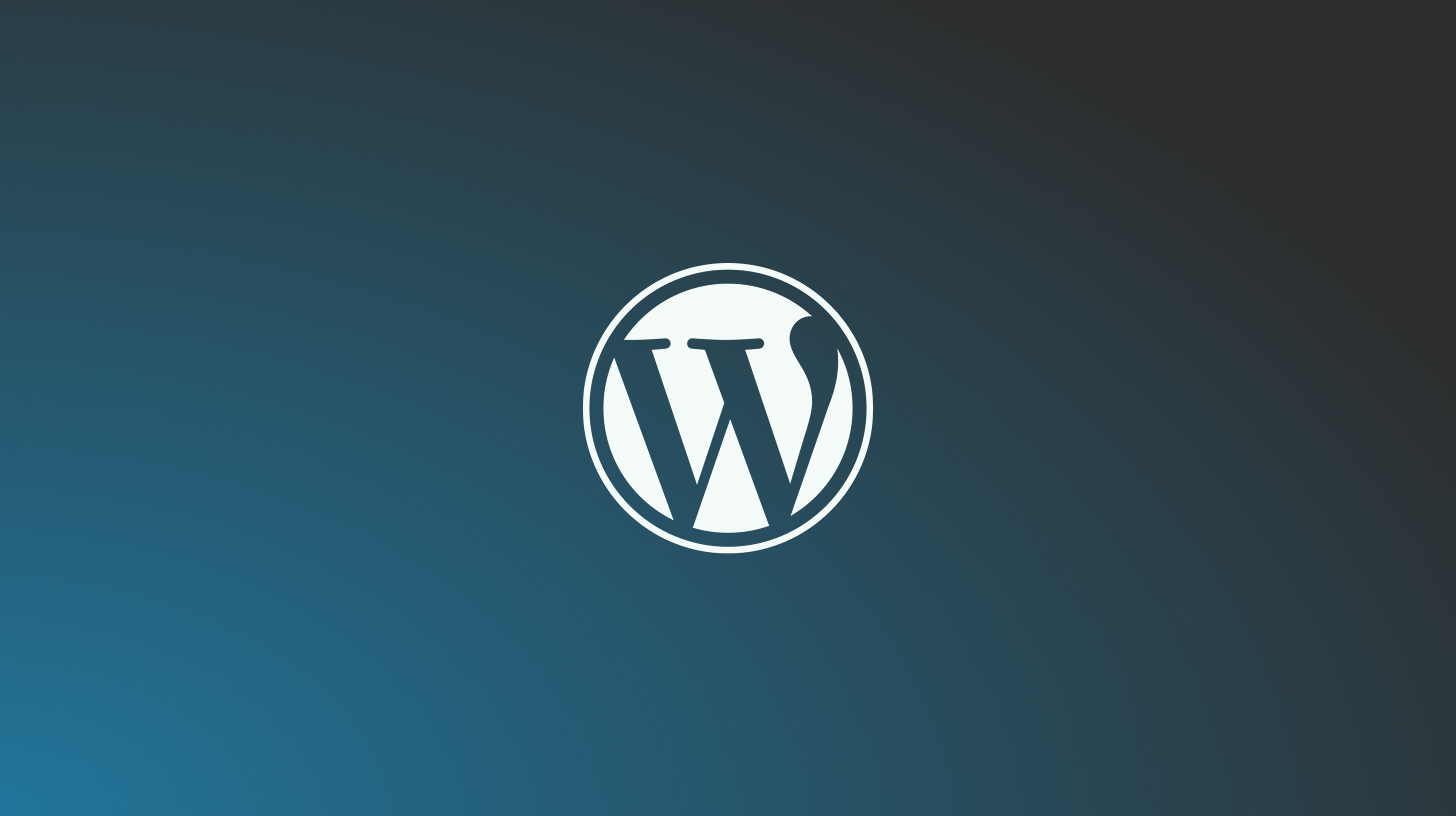 WordPress Webdesign-Logo: weißes W im Kreis auf blau-schwarzem Farbverlauf, zentriert für Kunde "Webagentur Müller".